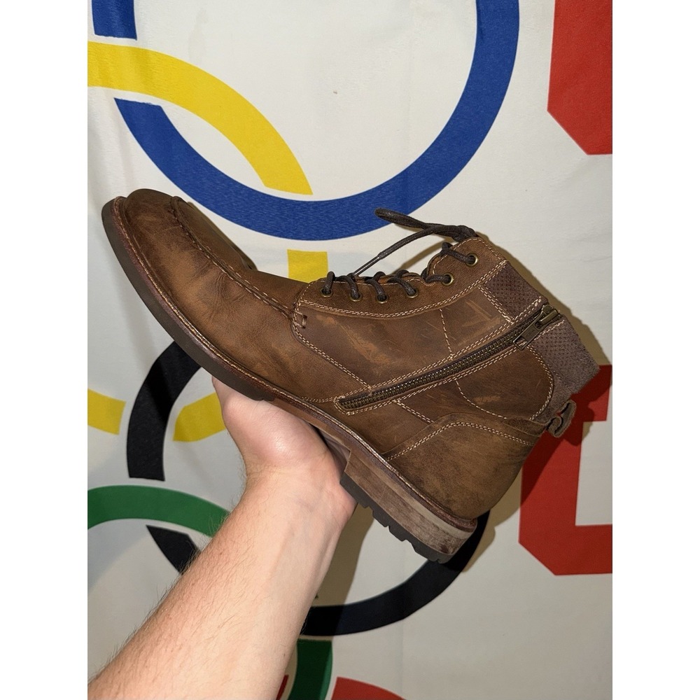 Florsheim Boots Mens 11 Brown Leather Nubuck Ankle Lace Up - Picture 6 of 8